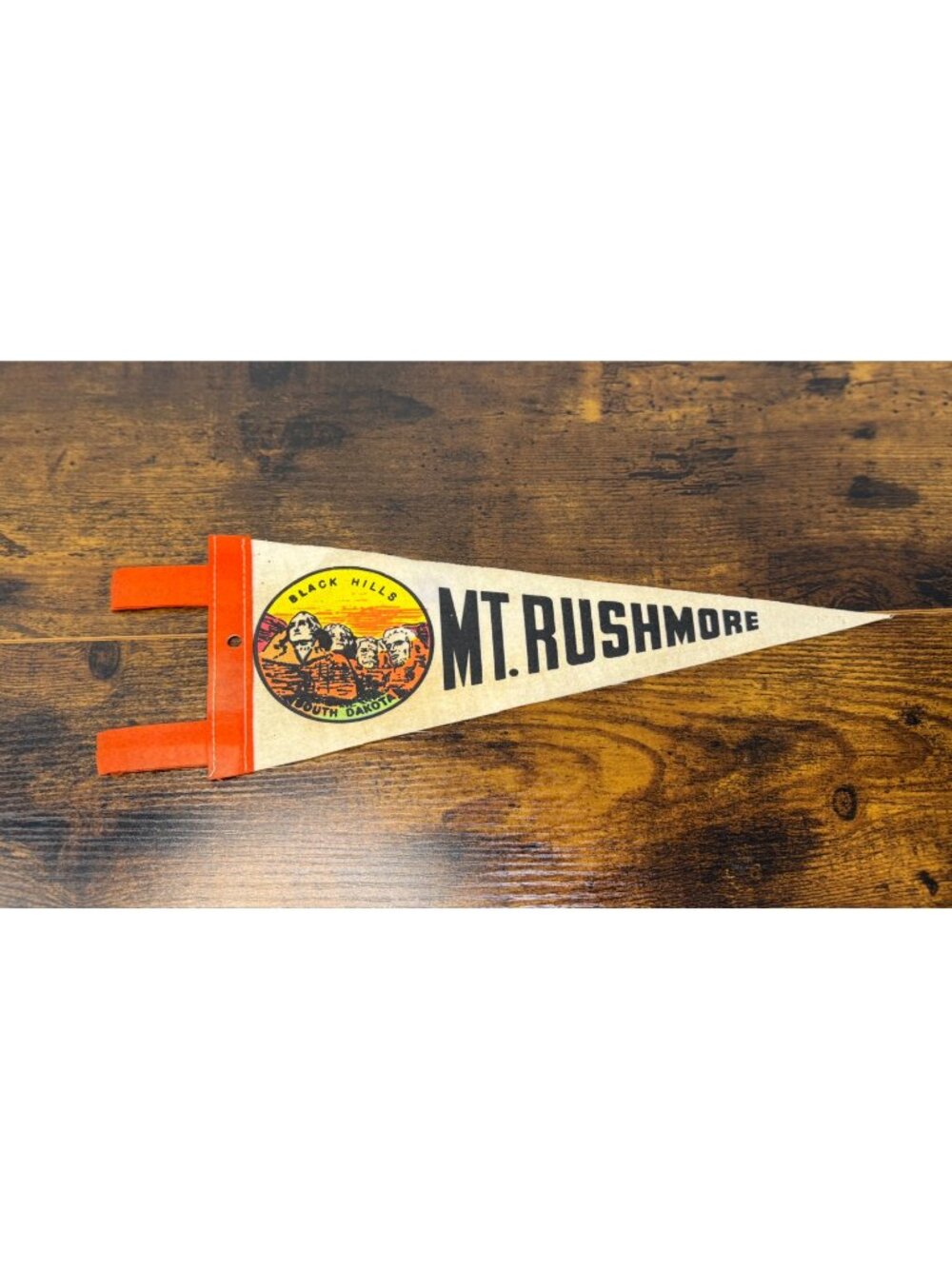 Vintage Mt. Rushmore mini pennant featuring Black Hills, South Dakota